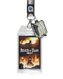 Attack On Titan Reversible ID Lanyard Breakaway Badge Holder with 2" Rubber Charm