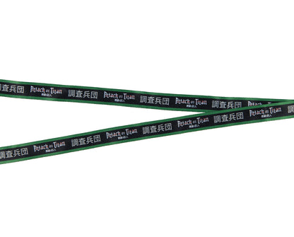 Attack on Titan Reversible ID Lanyard Breakaway Badge Holder with 2" Rubber Charm