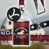 Yellowstone Dutton Ranch Reversible ID Lanyard Badge Holder with 2" Rubber Charm