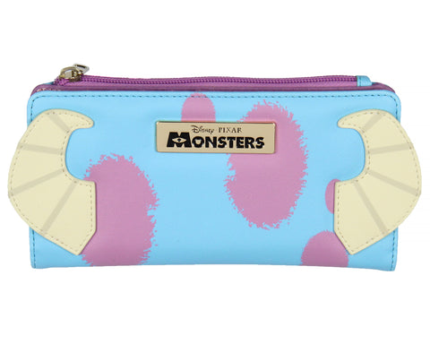 Disney Monsters Inc. Sulley 3D Horns Snap Closure Faux Leather Zip Wallet