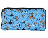 Sesame Street Cookie Monster Zip Around Closure Faux Leather Wallet For Women