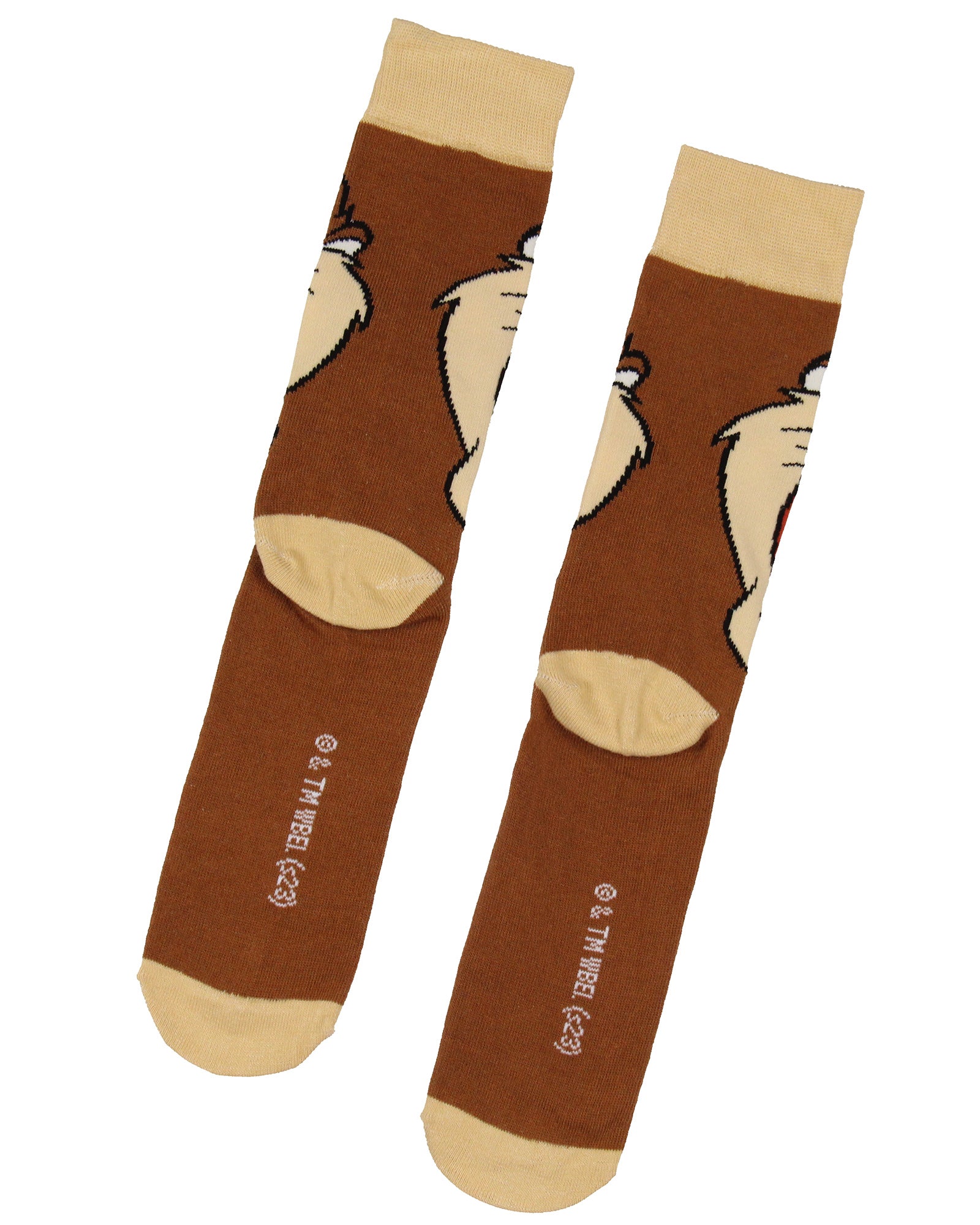 Looney Tunes Tasmanian Devil 3D Velvet Tongue Adult Costume Crew Socks