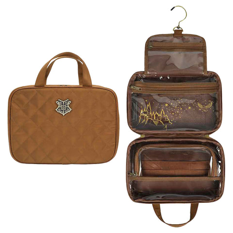 Harry Potter Hogwarts Travel Toiletry Bag Quilted Design Hanging Cosmetic Organizer