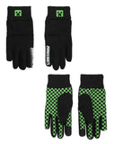 Minecraft Youth Ski Gloves All-Over Symbol Design with Sure Grip Liners