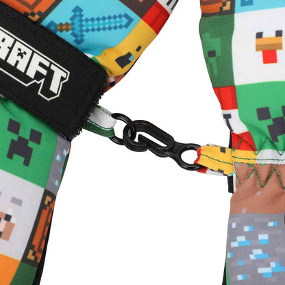 Minecraft Youth Ski Gloves All-Over Symbol Design with Sure Grip Liners
