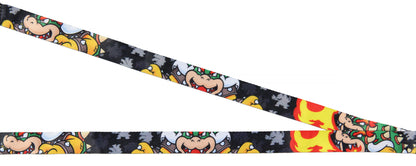 Nintendo Super Mario Bowser Lanyard ID Badge Holder Lanyard w/ Metal Charm