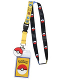 Pokemon Group Breakaway ID Badge Holder Lanyard w/ 2" Pokeball Pendant
