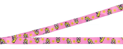 Nintendo Super Mario Princess Peach ID Badge Holder Lanyard w/ Rubber Charm