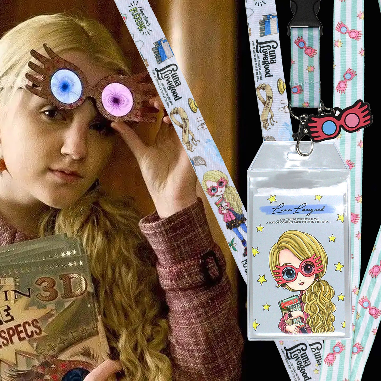 Harry Potter Luna Lovegood Character Inspired Lanyard ID Badge Holder