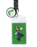 Nintendo Super Mario Luigi Lanyard ID Badge Holder with 2" Rubber Charm