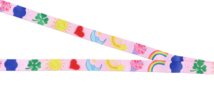 Care Bears Character Emotions Lanyard ID Badge Holder With 2" Rubber Heart Charm