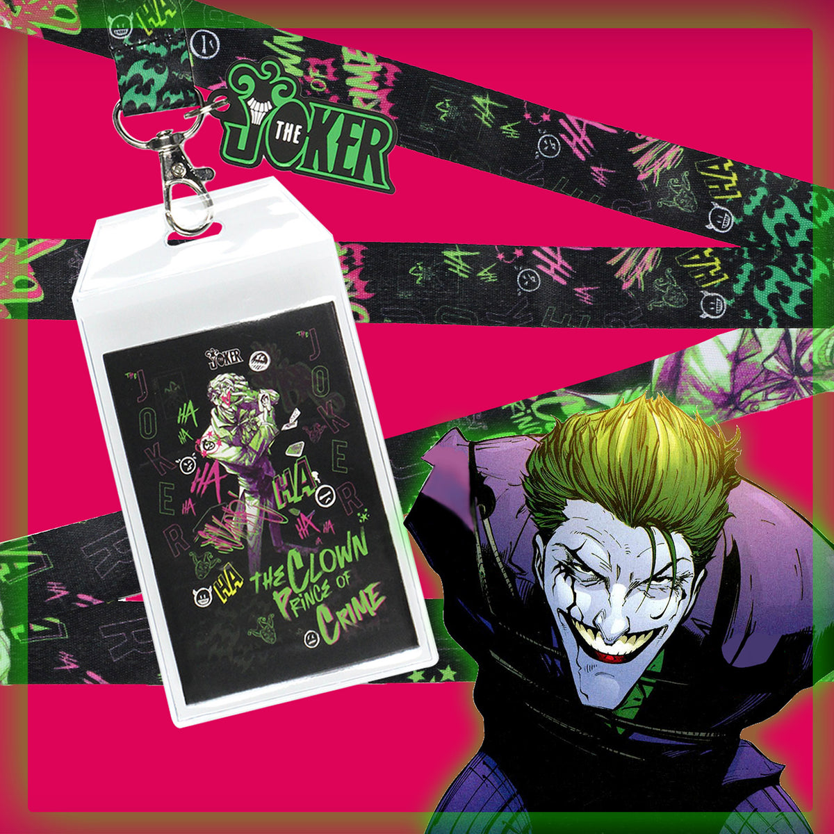 DC Comics Batman The Joker Clown Prince Of Crime Lanyard ID Badge Holder