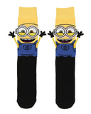 Despicable Me Minions 3D Bob The Minion Character Stretchy Men's Crew Socks