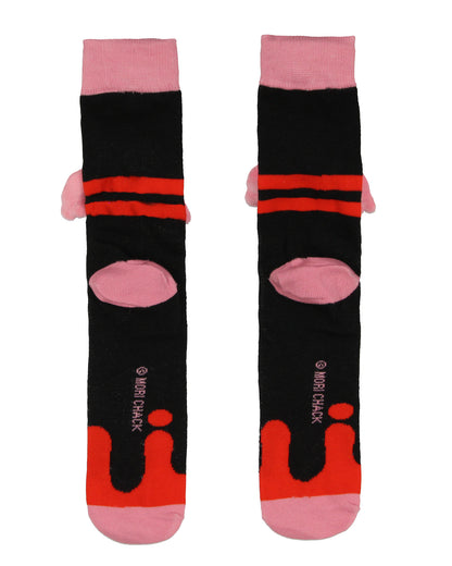 Gloomy The Naughty Grizzly Bear 3D Puffy Plushie Character Men's Crew Socks