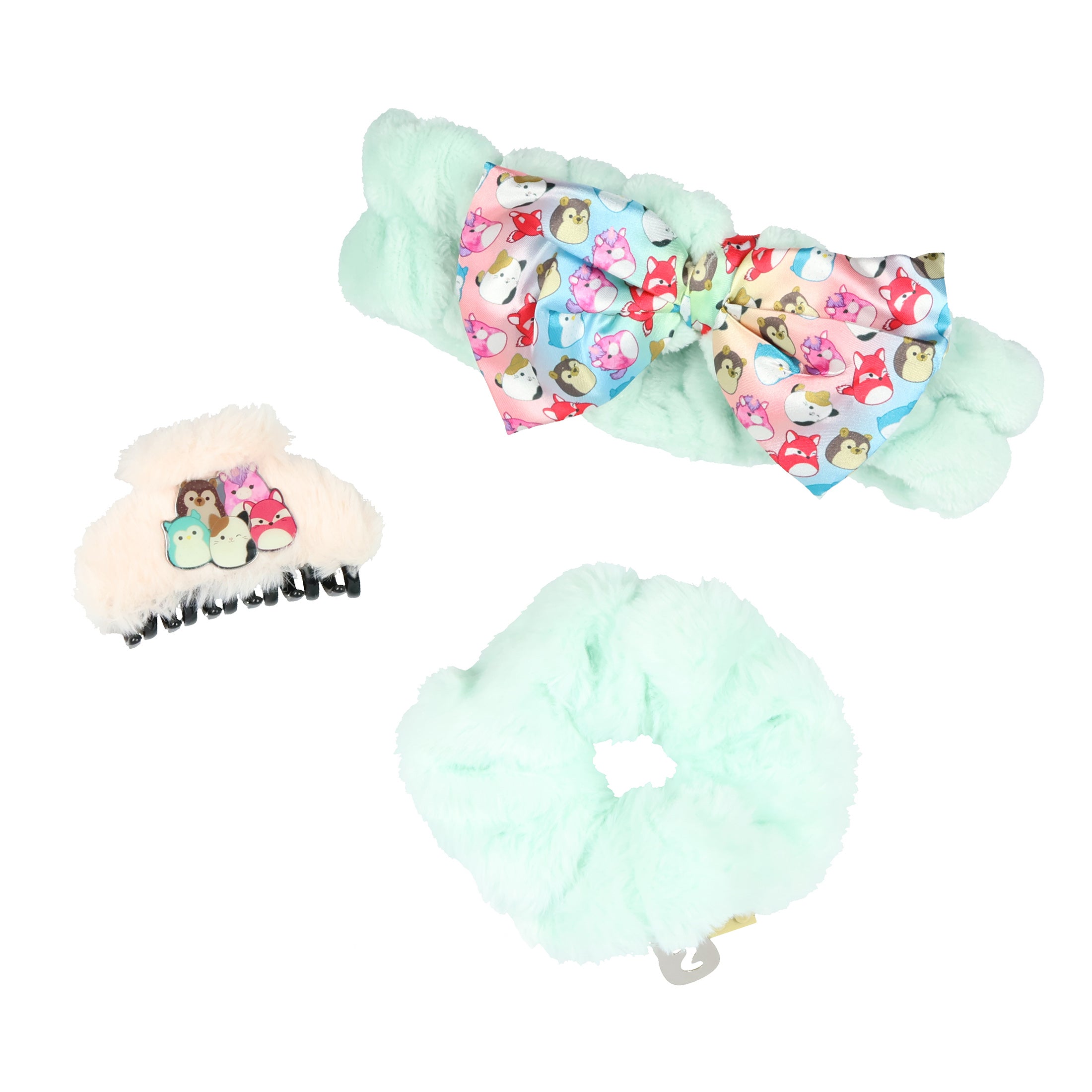 Squishmallows Treat Yourself 4-Piece Accessory Care Kit Cosmetic Travel Bag Set