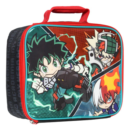 My Hero Academia Lunch Box Chibi Deku Shoto And Bakugo Anime Manga Lunch Bag 10" - Seven Times Six