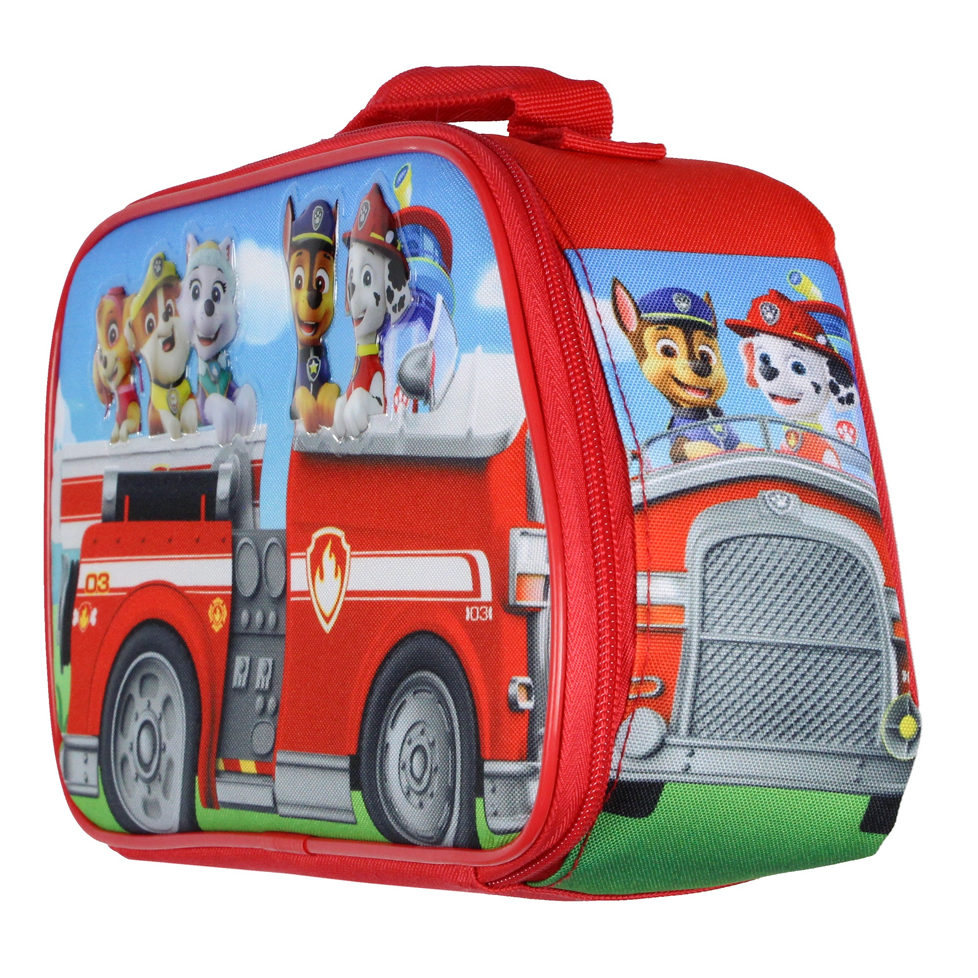 Paw Patrol Lunch Box Skye Chase Marshall Fire Engine Insulated Lunch Bag 11"