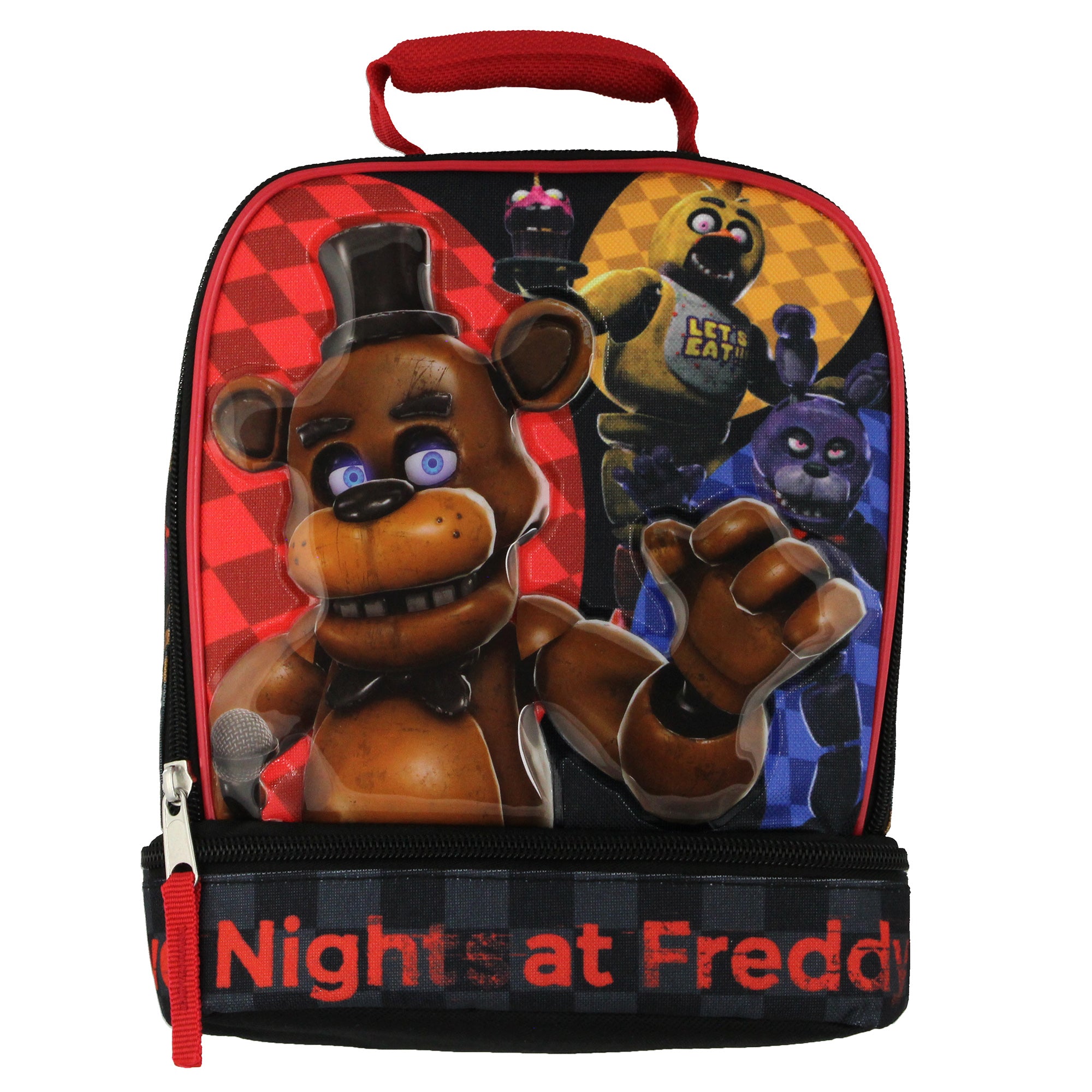 Five Nights At Freddy's Let's Eat Dual Compartment Insulated Soft Lunch Bag 10"