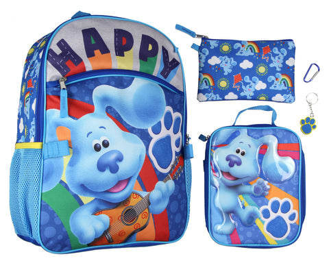 Blue's Clues Happy Paws 16" Youth 5-Piece Backpack Set For School Or Travel
