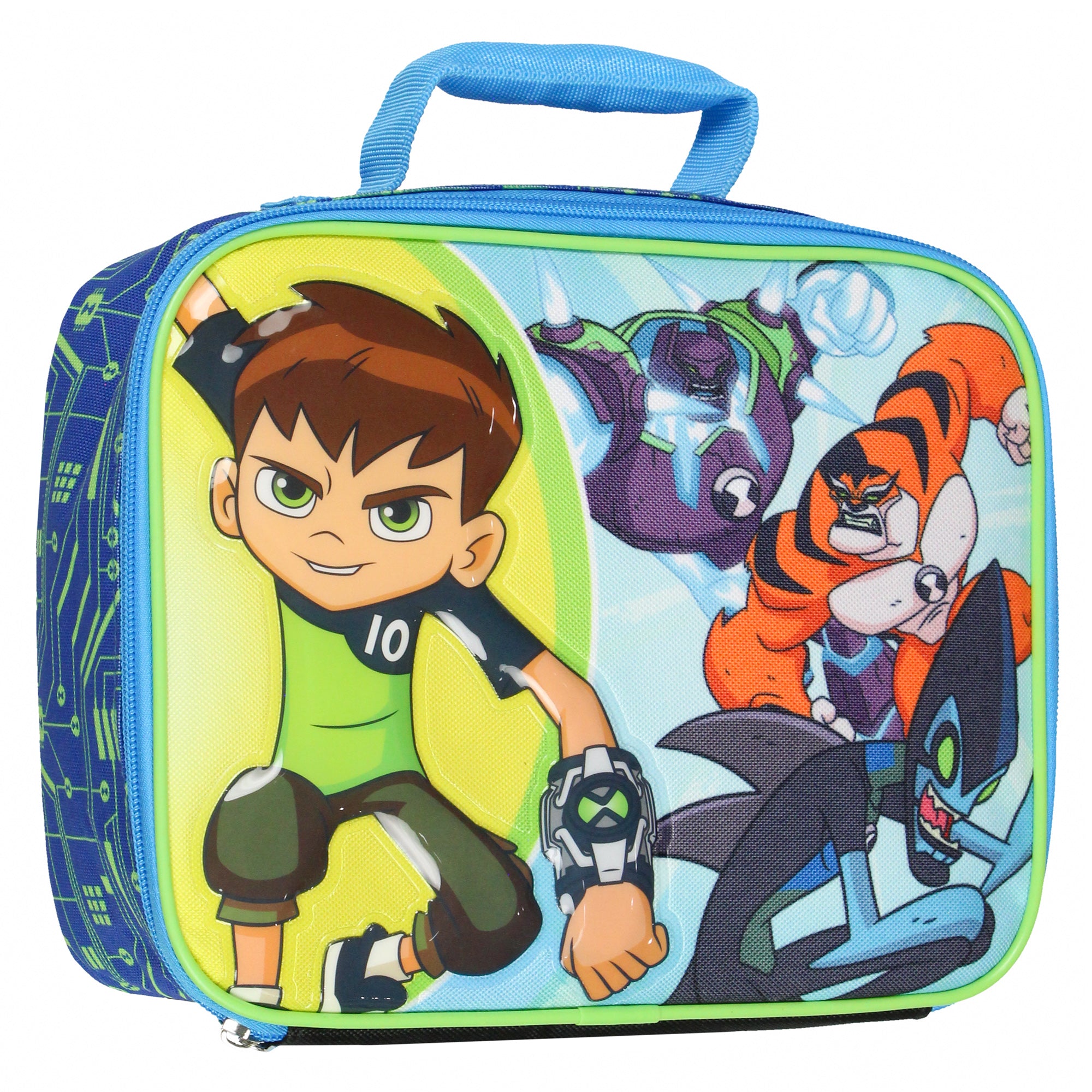 Bioworld Ben 10 Aliens Omni Kix Shock Rock Rath XLR8 Single Compartment Lunch Bag Tote for Hot and Cold Food Drinks and Snacks