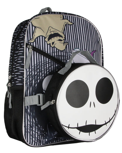 Disney Nightmare Before Christmas Jack Skellington 5 Pc Backpack Lunch Box 16"