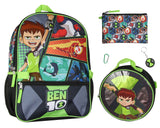 Ben 10 Omnitrix Aliens 5pc School Travel 16" Backpack Set