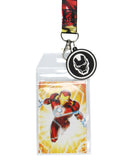 Marvel Avengers Iron Man Classic Lanyard ID Badge Holder with 2" Rubber Charm