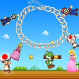 Super Mario Bros 5 Character Charm Chain Link Jewelry Bracelet For Women