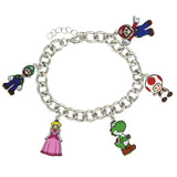 Super Mario Bros 5 Character Charm Chain Link Jewelry Bracelet For Women