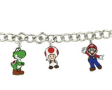 Super Mario Bros 5 Character Charm Chain Link Jewelry Bracelet For Women