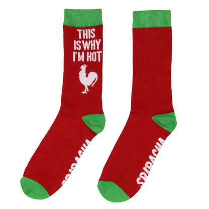 Sriracha Men's Socks This Is Why I'm Hot Chili Sauce Design 2 Pairs Crew Socks