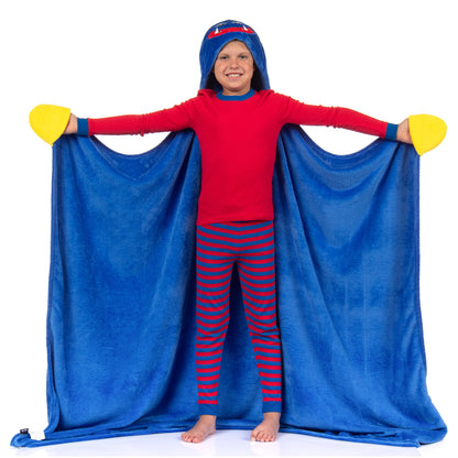 Poppy Playtime Huggy Wuggy Super Soft Hooded Blanket with Embroidered Face