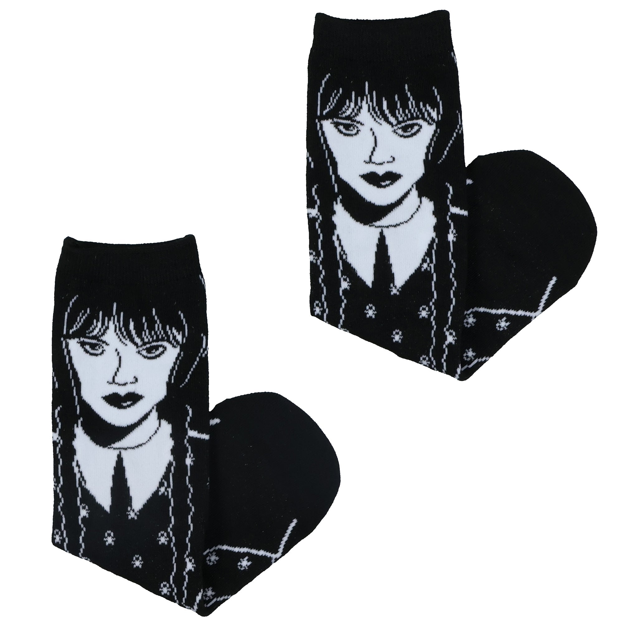 Wednesday Addams Socks Women's Creepy Walk Juniors One Size Crew Sock 1 Pair