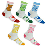 Care Bears Socks Women's Faces and Belly Badges Quarter Ankle Socks 5 Pair Set