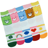 Care Bears Socks Women's Faces and Belly Badges Quarter Ankle Socks 5 Pair Set