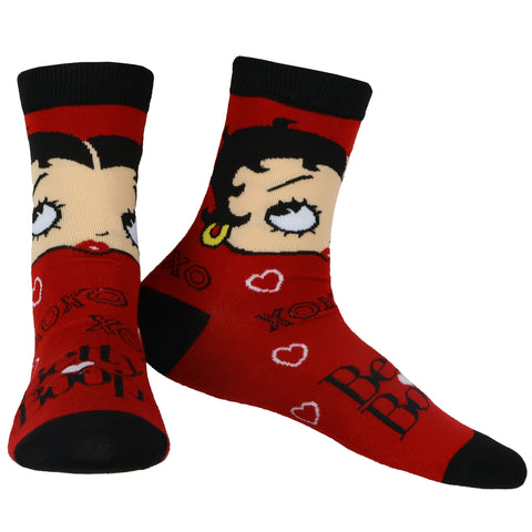 Betty Boop Socks Women's XOXO Character Design Quarter Ankle Socks 1 Pair