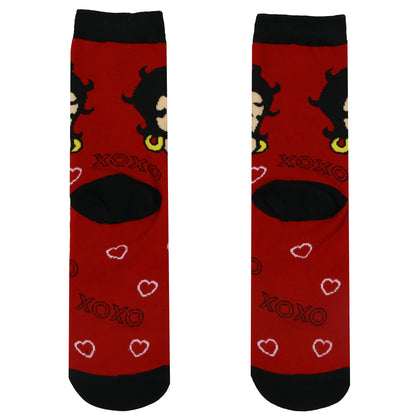 Betty Boop Socks Women's XOXO Character Design Quarter Ankle Socks 1 Pair