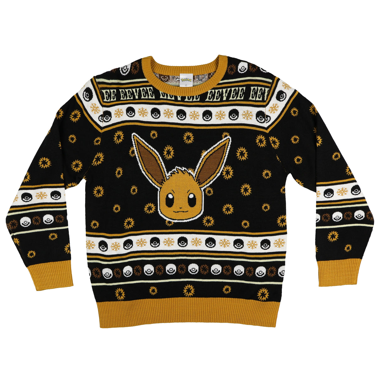 Pokemon Ugly Christmas Sweater Kids Eevee Knit Crewneck Pullover