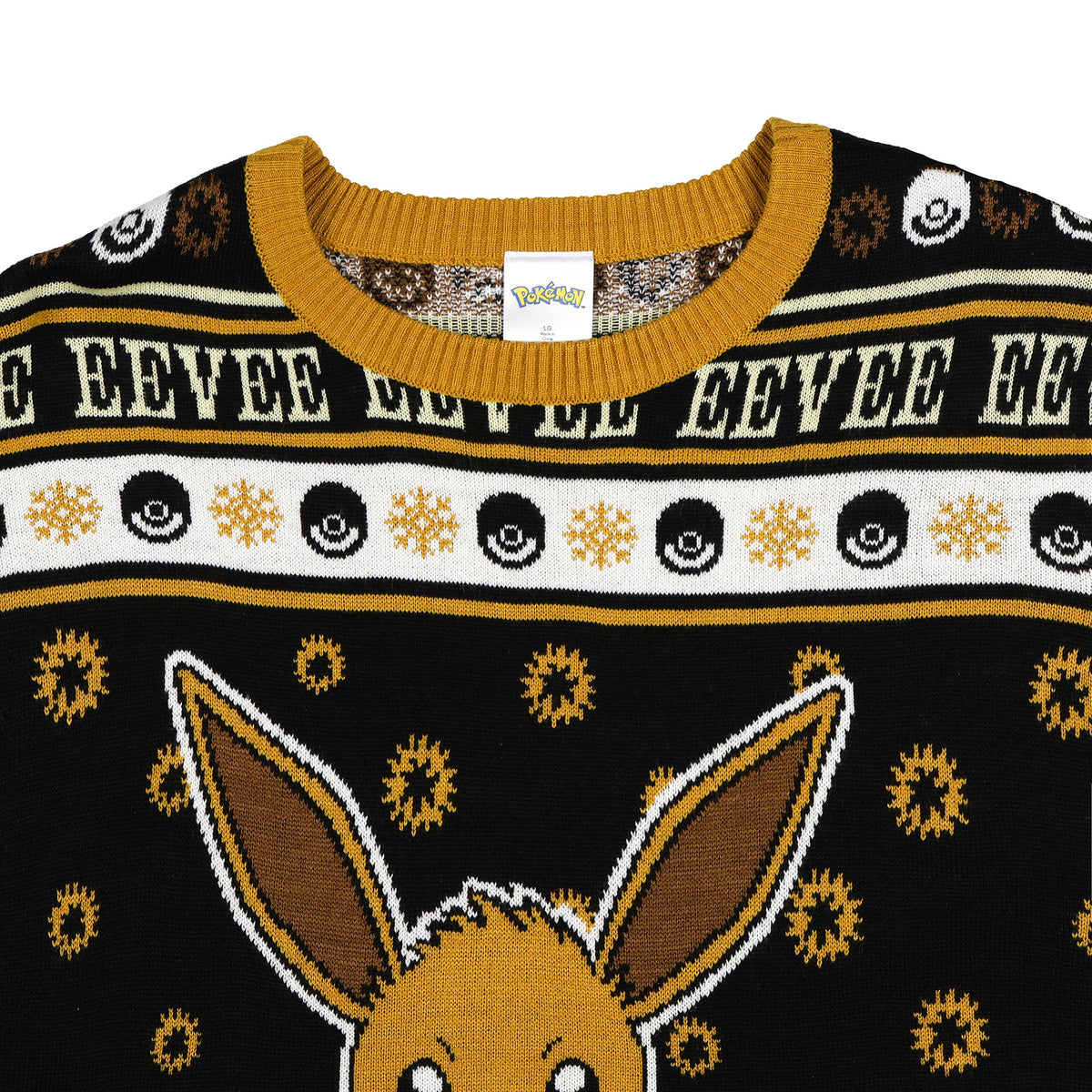 Pokemon Ugly Christmas Sweater Kids Eevee Knit Crewneck Pullover