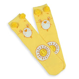 Care Bears Socks Women's Funshine Bear Pom-Pom Mid Calf Crew Socks 1 Pair