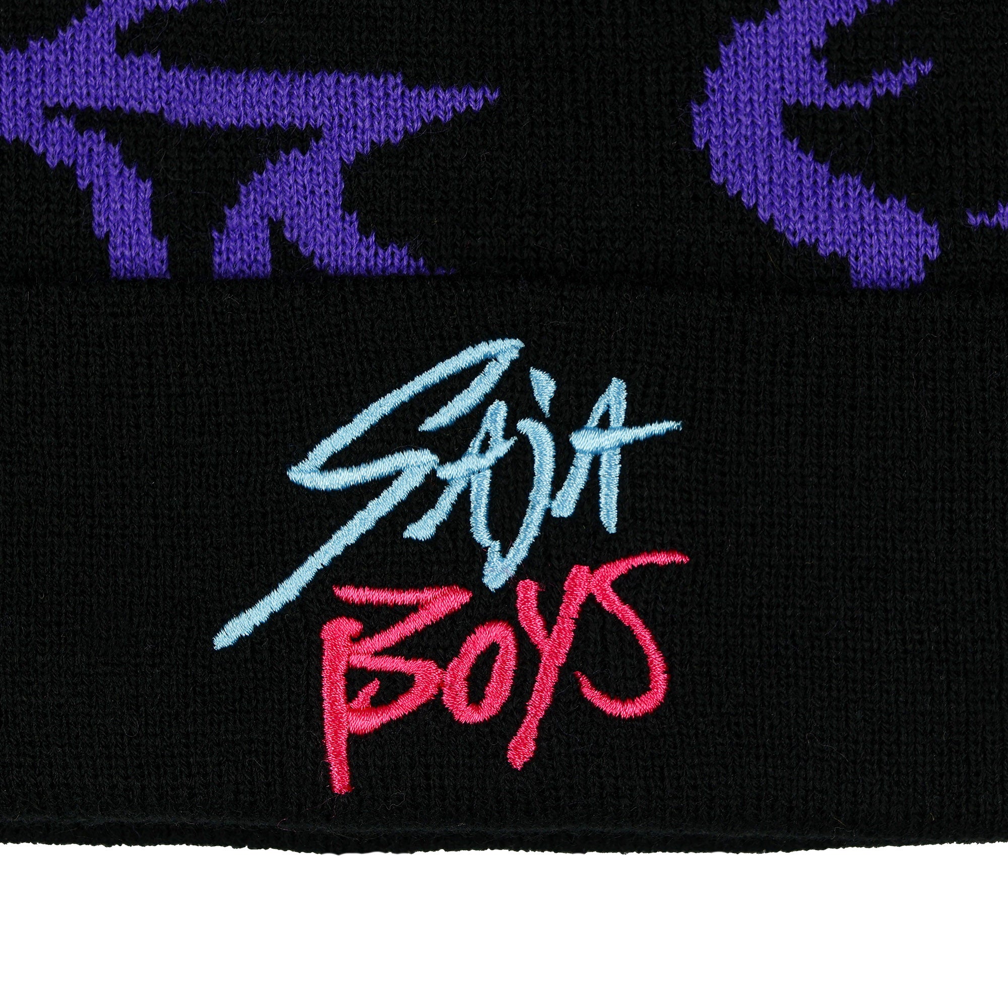 K-Pop Demon Hunters Beanie Saja Boys Embroidered Women's Knit Cuff Hat