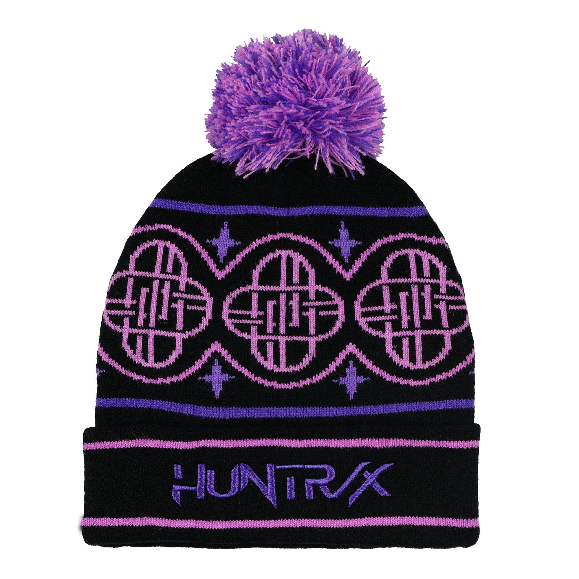 K-Pop Demon Hunters Beanie HUNTR/X Cuffed Pom Knit Cap Hat Women's OSFM