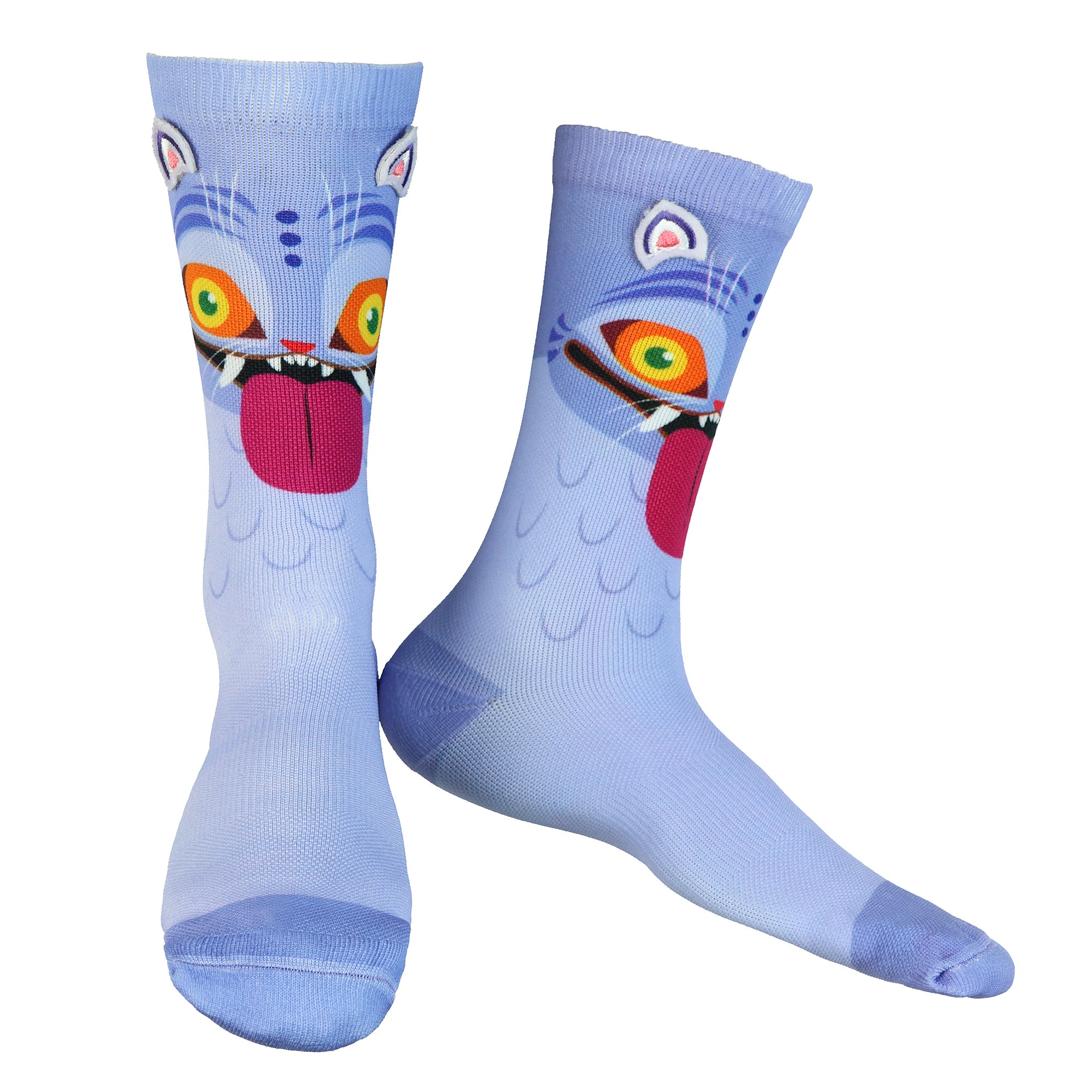 KPop Demon Hunters Derpy Tiger Blue Women's Mid-Calf Crew Socks, 1 Pair