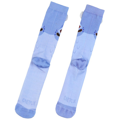KPop Demon Hunters Derpy Tiger Blue Women's Mid-Calf Crew Socks, 1 Pair