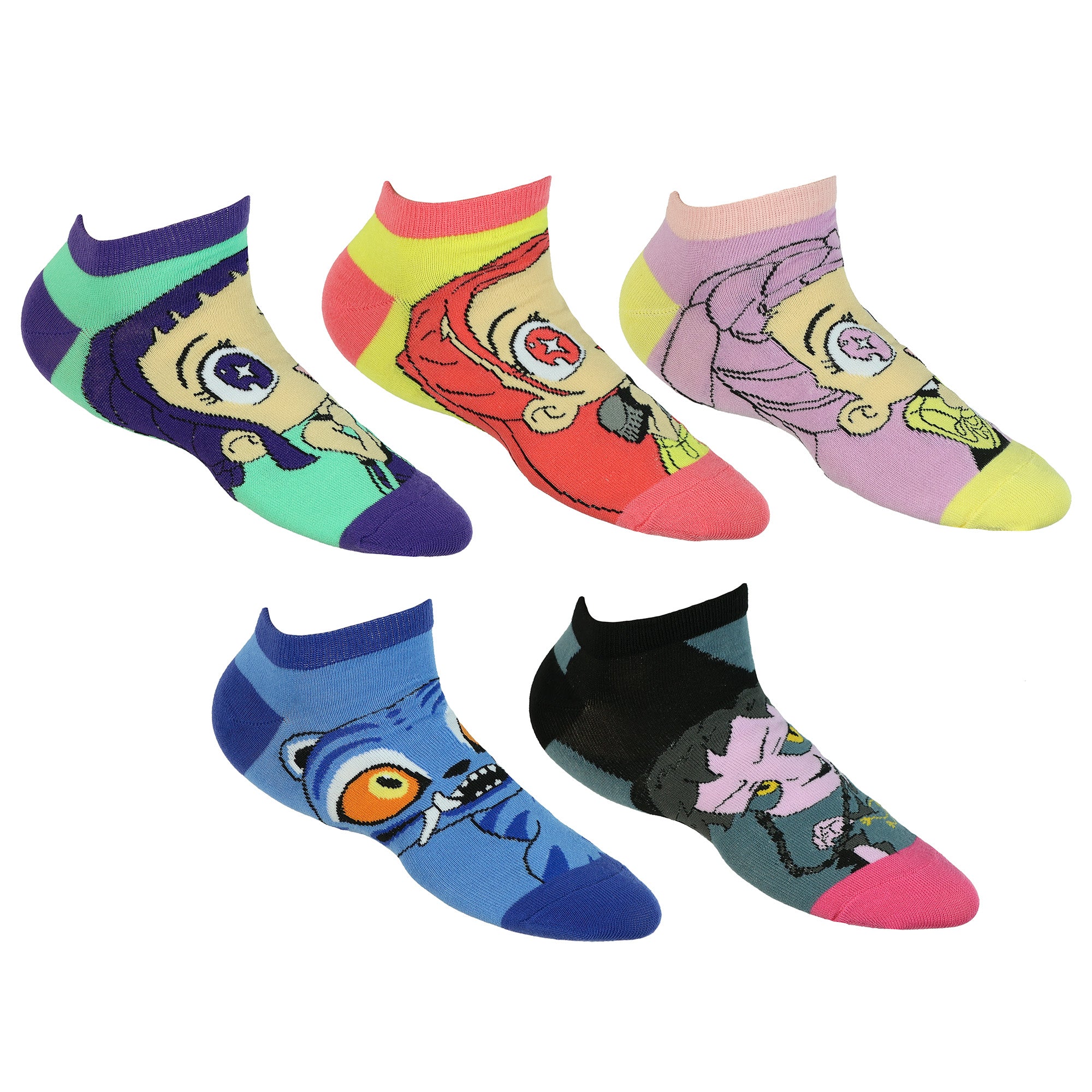 KPop Demon Hunters Socks Women's Huntrix 5 Pair Ankle Sock Shoe Size 5-10