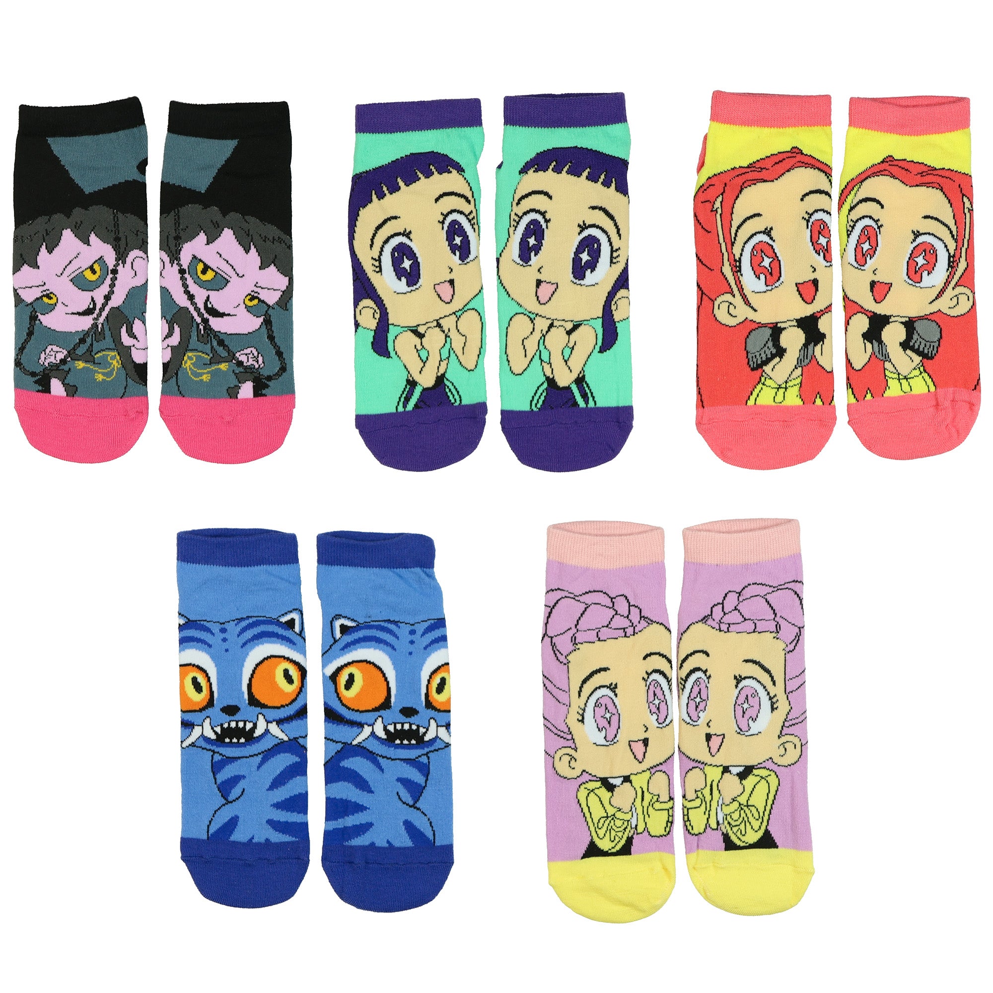 KPop Demon Hunters Socks Women's Huntrix 5 Pair Ankle Sock Shoe Size 5-10