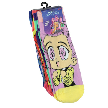 KPop Demon Hunters Socks Women's Huntrix 5 Pair Ankle Sock Shoe Size 5-10