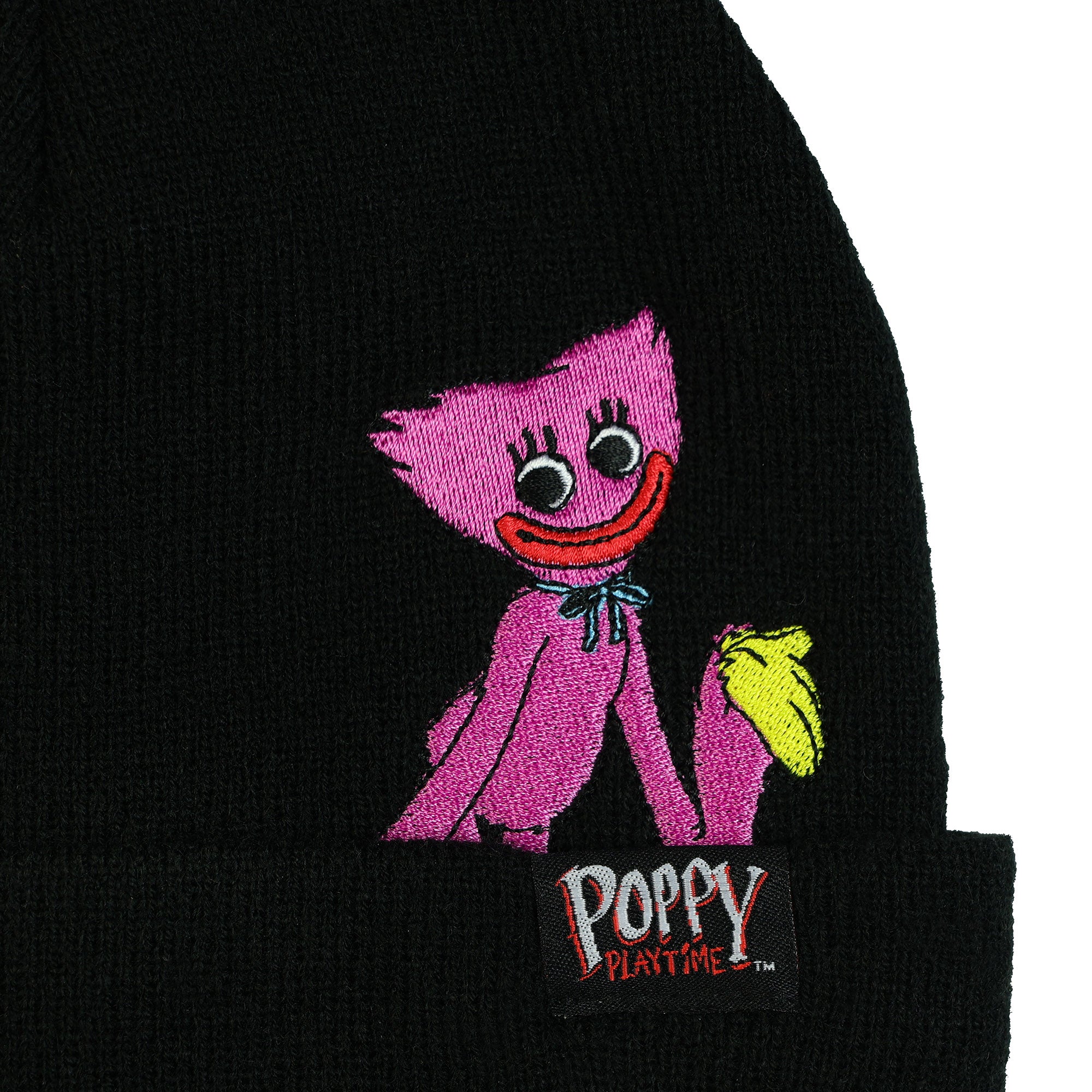 Poppy Playtime Beanie Kissy Missy Embroidered Patch Design Knit Cuffed Hat