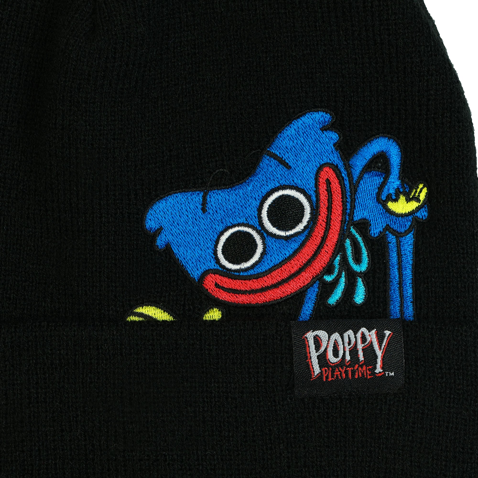Poppy Playtime Beanie Huggy Wuggy Peek A Boo Embroidered Patch Knit Cuffed Hat