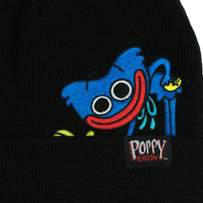Poppy Playtime Beanie Huggy Wuggy Peek A Boo Embroidered Patch Knit Cuffed Hat